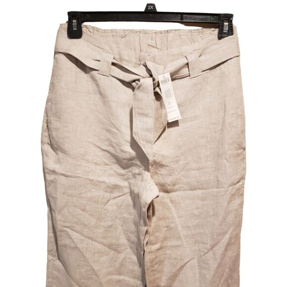 Nwt Chico's Size 0 Linen Tie Waist Wide Leg Crop Pants - Picture 8 of 8